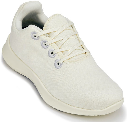CALTO - Q504 - 2.4 Inches Taller (Cream Merino Wool) - Ultra Lightweight Sneakers