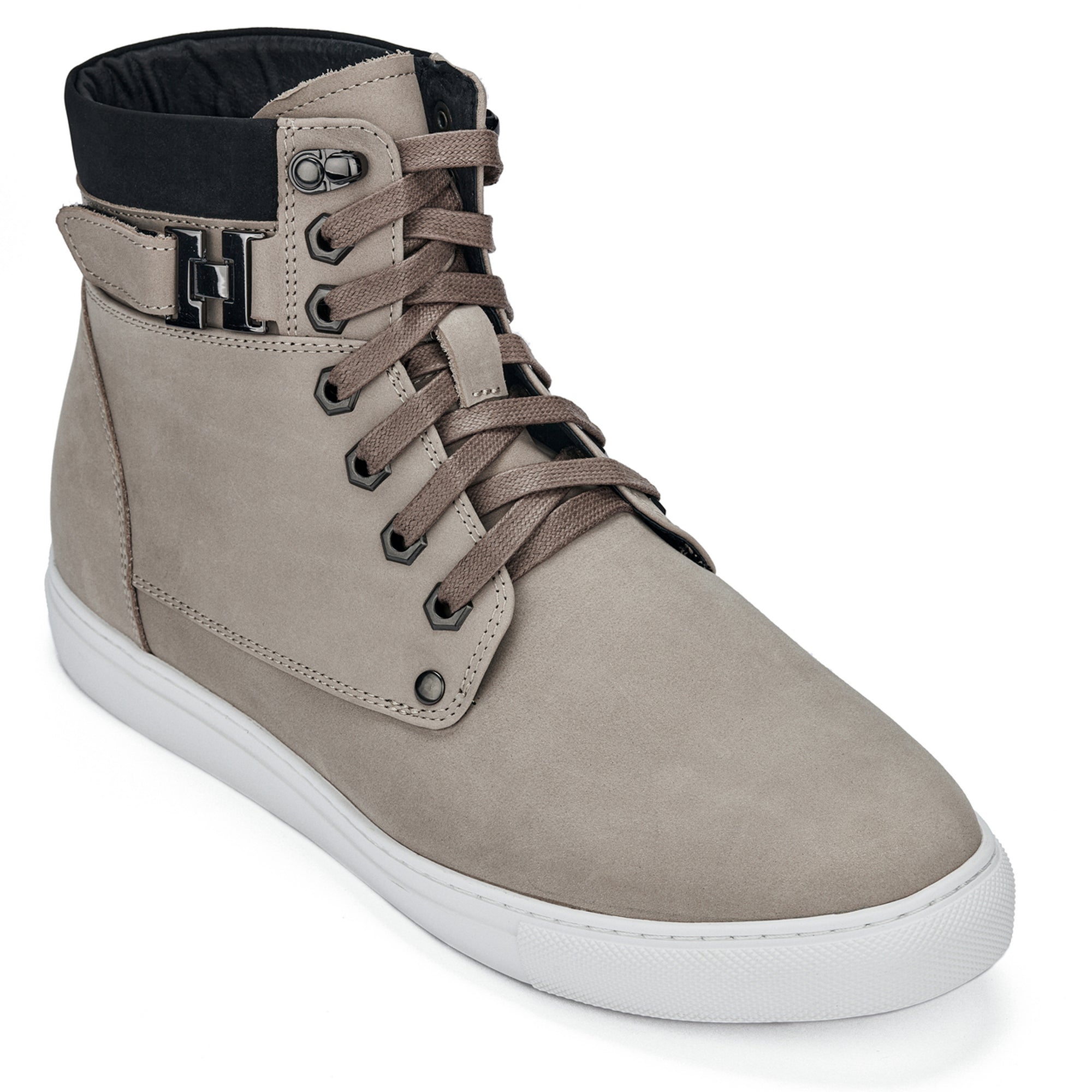 CALTO T53122 Inches Taller (Taupe) High top sneak-boot