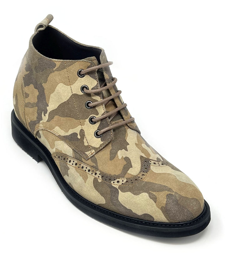 Elevator shoes height increase FSB0088 - 3 Inches Taller (Camo Brown) - Size 8 Only