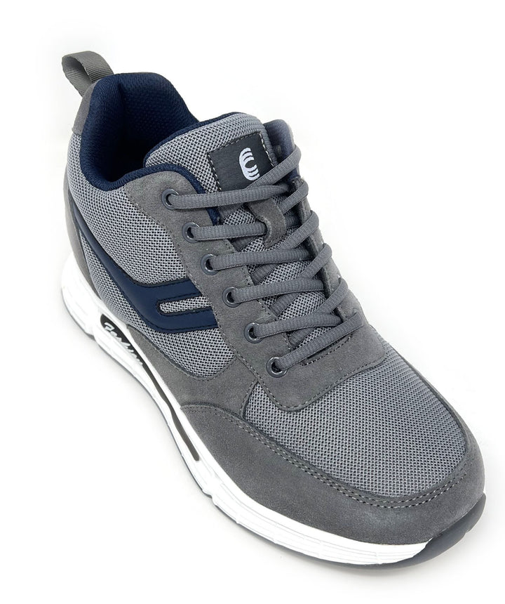 Elevator shoes height increase FSE0121 - 2.6 Inches Taller (Grey) - Size 8 Only