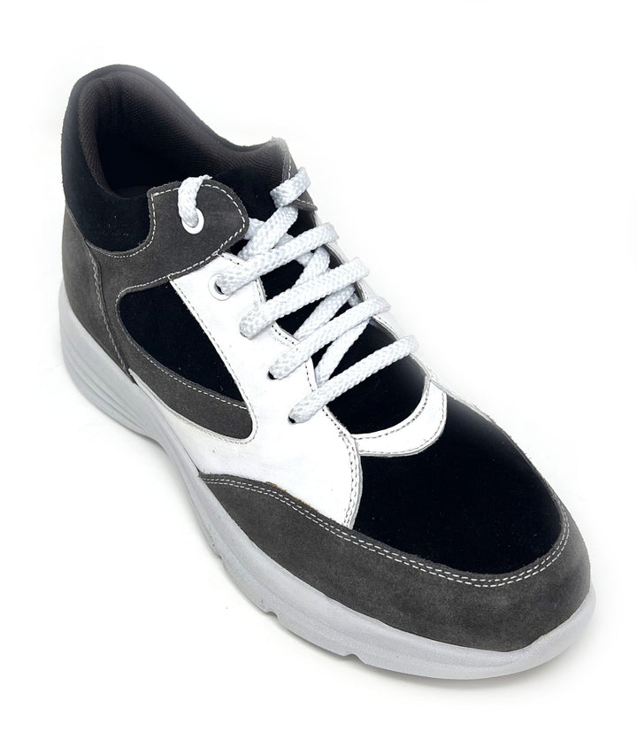 Elevator shoes height increase FSH0050 - 2.8 Inches Taller (Grey/Black/White) - Size 7.5 Only