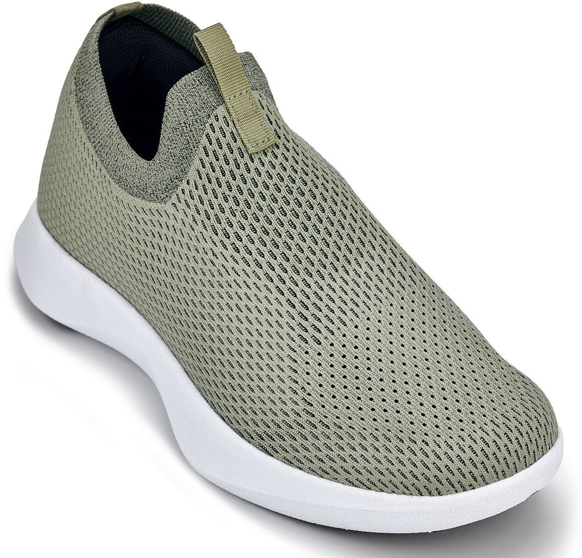 CALTO - Q073 - 2.4 Inches Taller (Olive Green) - Lightweight Slip On Sneakers
