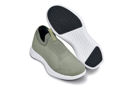 CALTO - Q073 - 2.4 Inches Taller (Olive Green) - Lightweight Slip On Sneakers