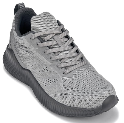 CALTO - Q221 - 2.6 Inches Taller (Cement/Pewter) - Lightweight Sporty Sneakers