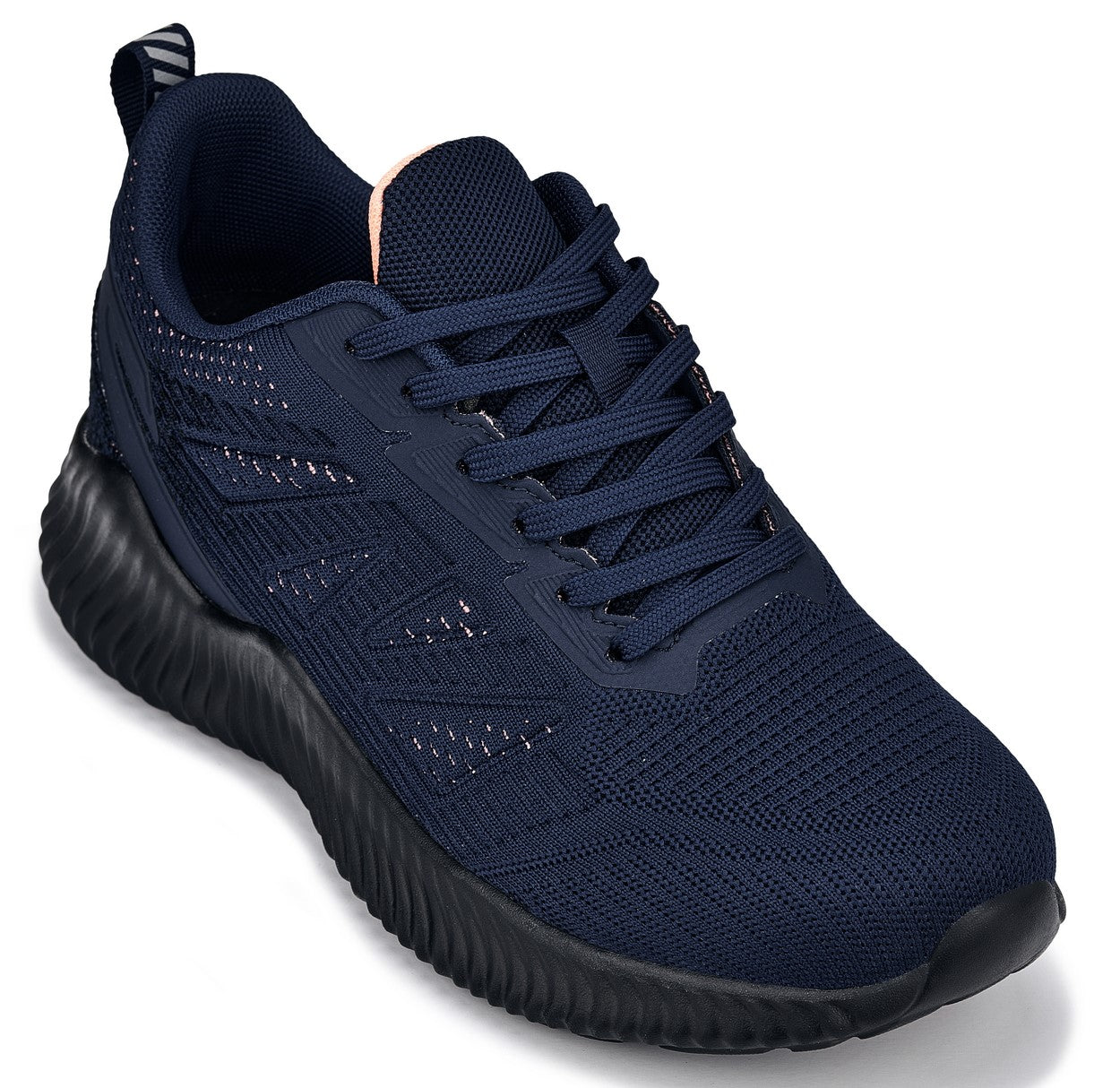 CALTO - Q222 - 2.6 Inches Taller (Navy/Coral) - Lightweight Sporty Sneakers