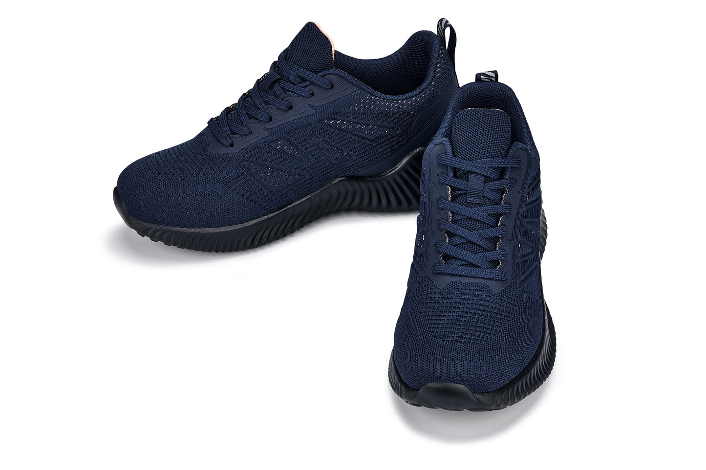 CALTO - Q222 - 2.6 Inches Taller (Navy/Coral) - Lightweight Sporty Sneakers