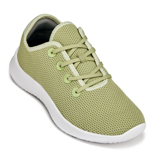CALTO - Q405 - 2.4 Inches Taller (Pale Lime) - Ultra Lightweight Knitted Sneakers