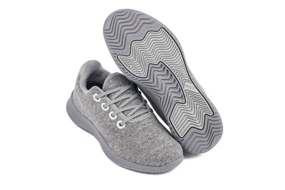 CALTO - Q501 - 2.4 Inches Taller (Heather Grey Merino Wool) - Ultra Lightweight Sneakers