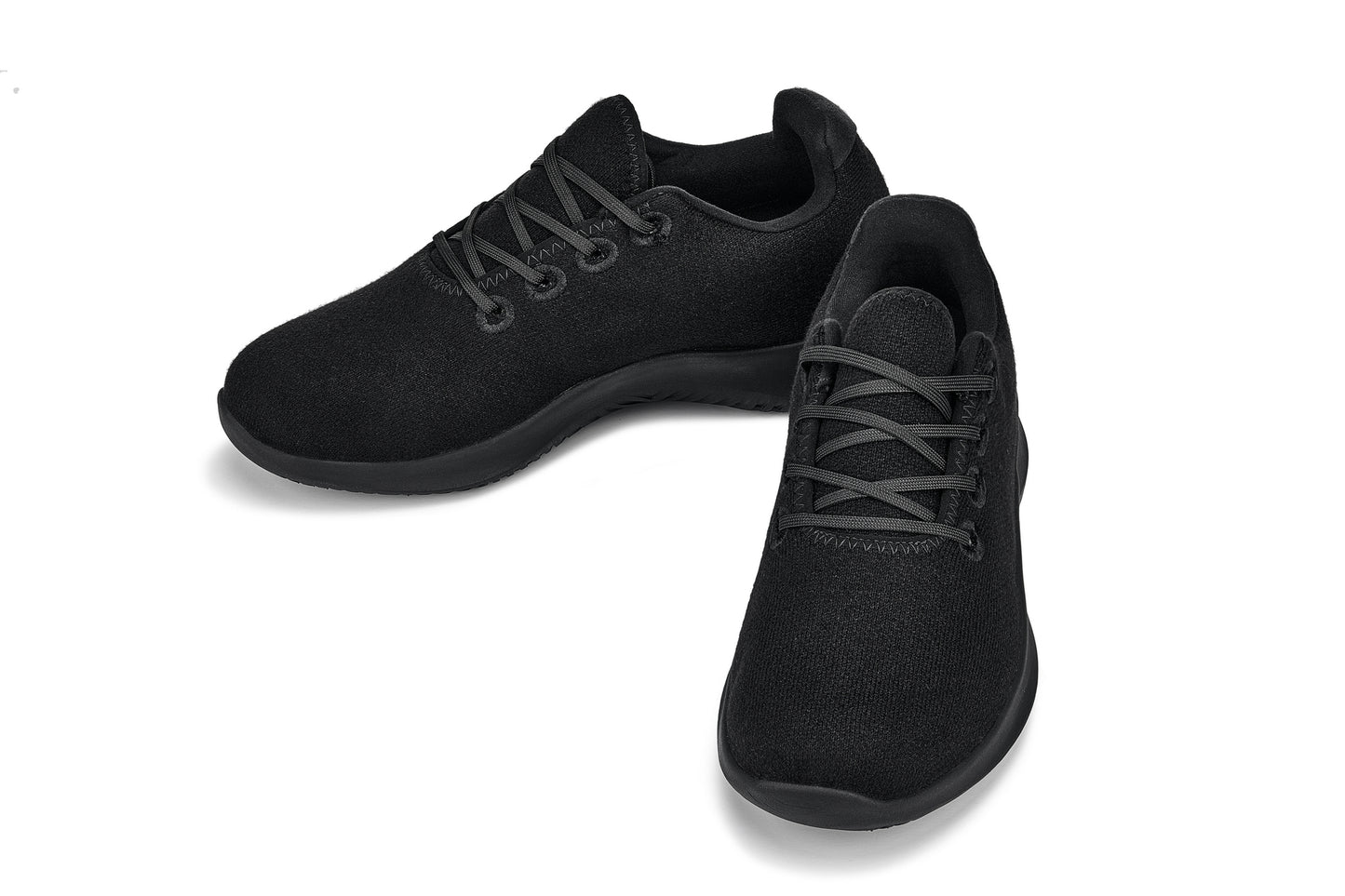 CALTO - Q502 - 2.4 Inches Taller (Noir Merino Wool) - Ultra Lightweight Sneakers