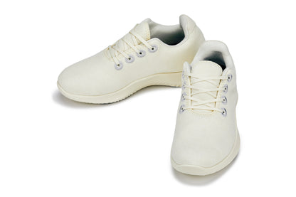 CALTO - Q504 - 2.4 Inches Taller (Cream Merino Wool) - Ultra Lightweight Sneakers