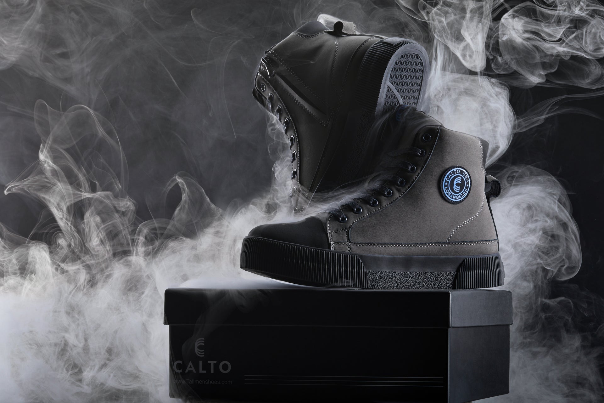 CALTO Scarpe Con Aumento Di Altezza Da 10 Cm (4 Pollici) - Sneakers Alto Bordo Glacier Blue, Tomaia In Mesh, Suola Trazione, Ideali Per Uomo