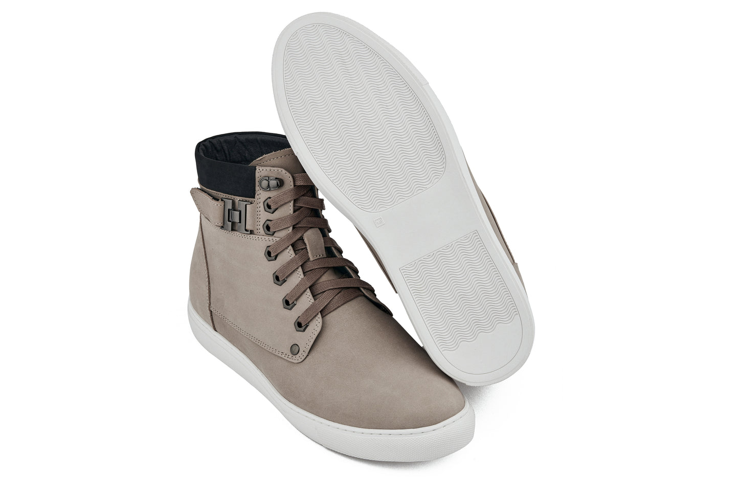 CALTO - T53122 - 2.6 Inches Taller (Taupe) - High top sneak-boot