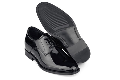 Elevator shoes height increase CALTO - Y7401 - 2.8 Inches Taller (Black) - Patent Leather Formal Dress Shoes