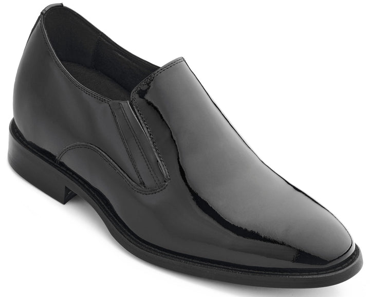 Elevator shoes height increase CALTO - Y7402 - 2.8 Inches Taller (Black) - Patent Leather Formal Dress Shoes
