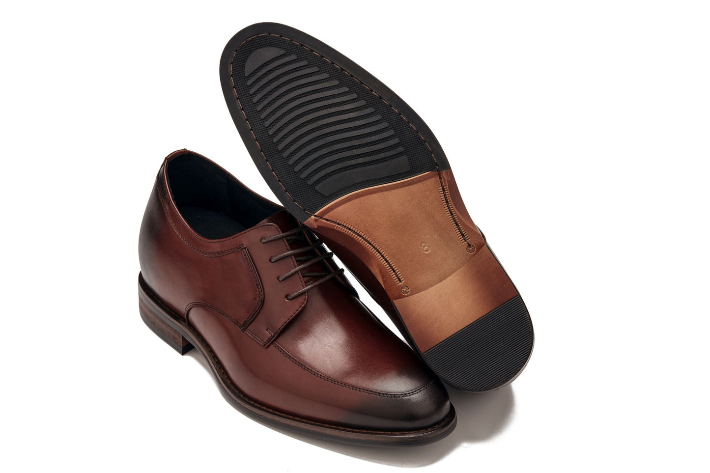 CALTO - Y7427 - 2.8 Inches Taller (Rust Brown) - Dress Oxford
