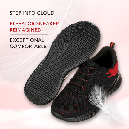 Elevator shoes height increase CALTO - Q215 - 2.8 Inches Taller (Black/Red) - Ultra Lightweight
