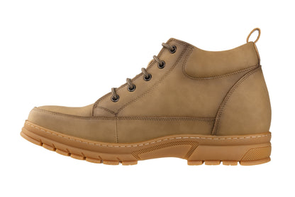 Elevator shoes height increase TOTO - K11552 - 2.8 Inches Taller (Khaki) - Casual Hiker Boots