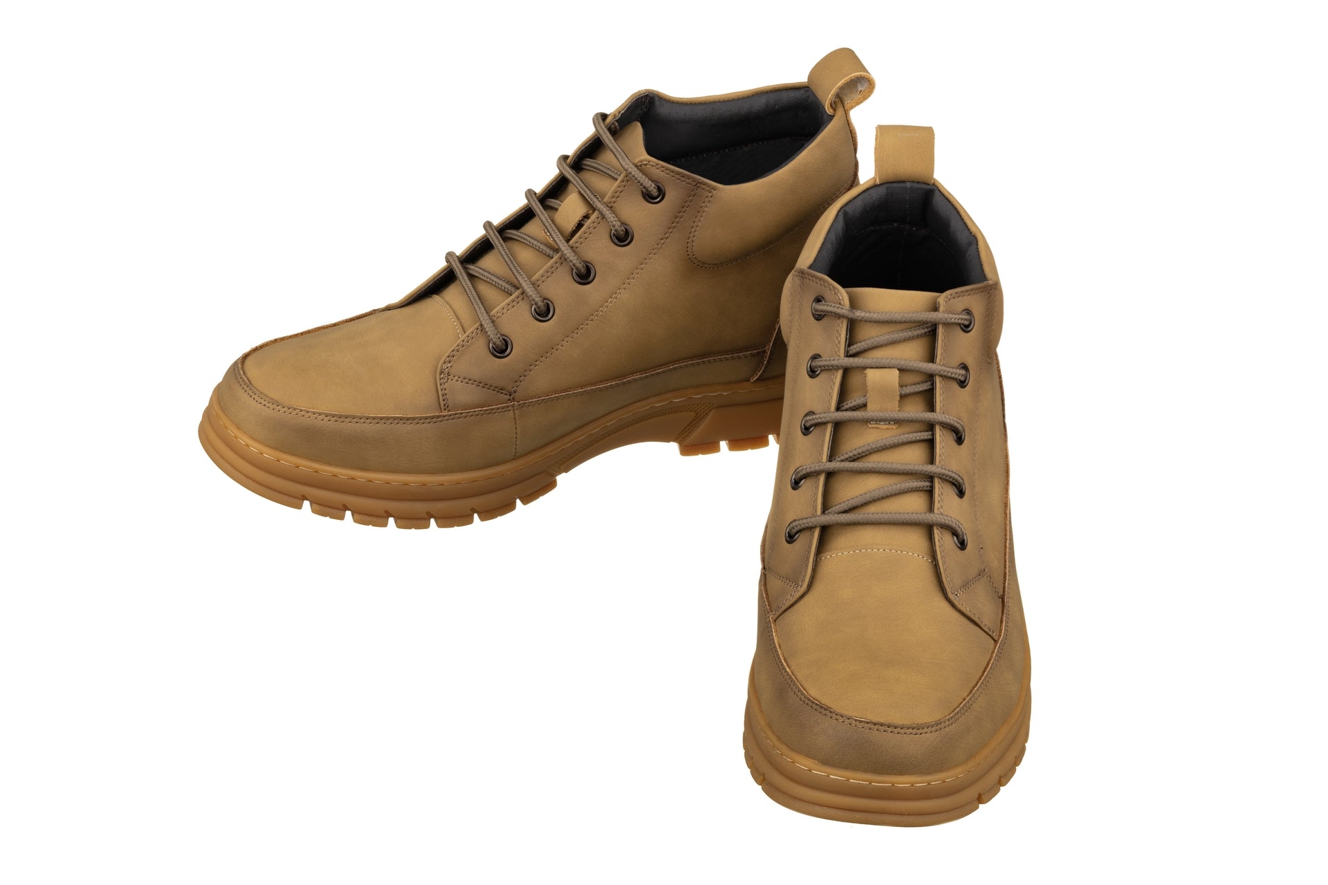 Elevator shoes height increase TOTO - K11552 - 2.8 Inches Taller (Khaki) - Casual Hiker Boots