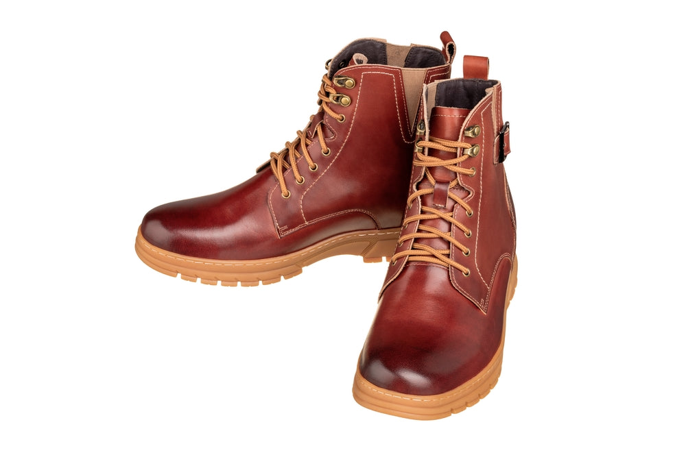 Elevator shoes height increase TOTO - K16206 - 2.8 Inches Taller (Cordovan Dark Brown) - High Top Boots