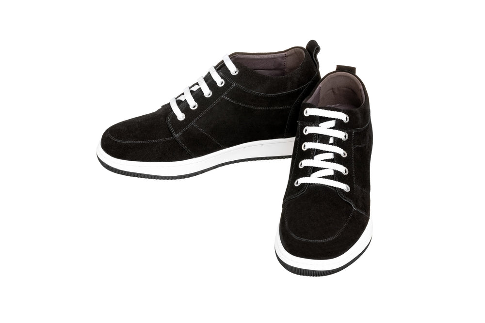 Elevator shoes height increase CALTO - K4125770 - 2.8 Inches Taller (Black) - Lace-Up Elevator Sneakers