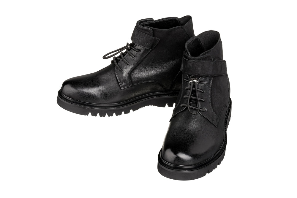 Elevator shoes height increase CALTO - K83114 - 3.2 Inches Taller (Black) - Casual Boots