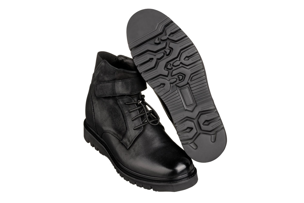 Elevator shoes height increase CALTO - K83114 - 3.2 Inches Taller (Black) - Casual Boots