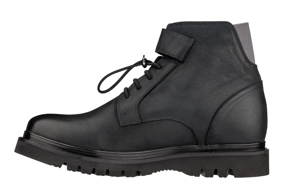 Elevator shoes height increase CALTO - K83116 - 3.2 Inches Taller (Dark Blue) - Casual Boots