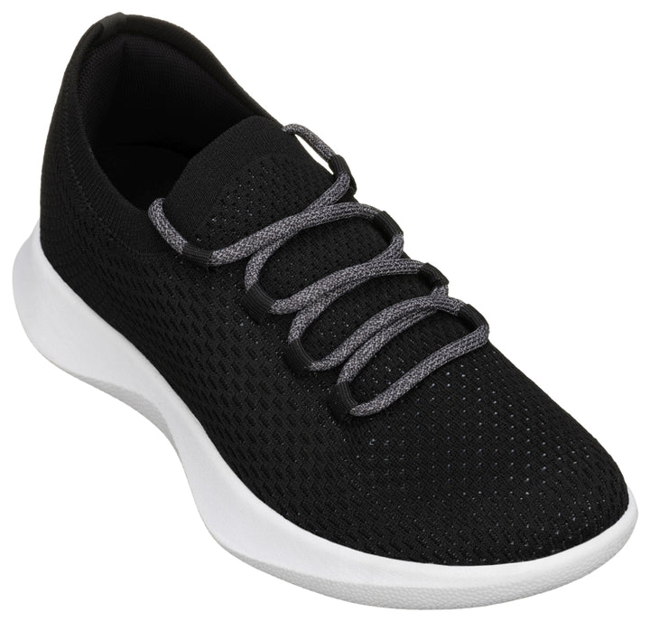 Elevator shoes height increase CALTO - Q082 - 2.4 Inches Taller (Black/Grey) - Ultra Lightweight Sneakers
