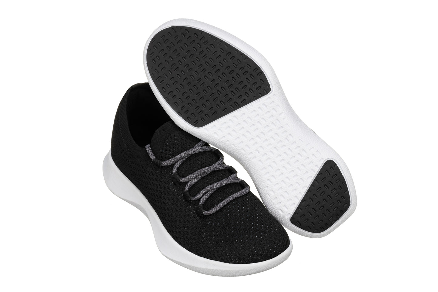 Elevator shoes height increase CALTO - Q082 - 2.4 Inches Taller (Black/Grey) - Ultra Lightweight Sneakers