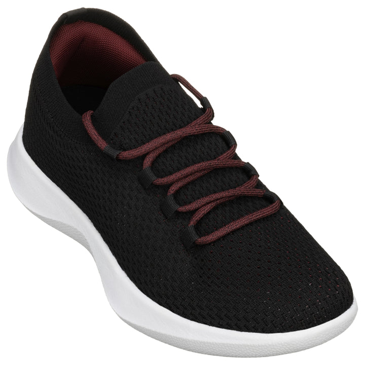 Elevator shoes height increase CALTO - Q085 - 2.4 Inches Taller (Black/Red) - Ultra Lightweight Sneakers