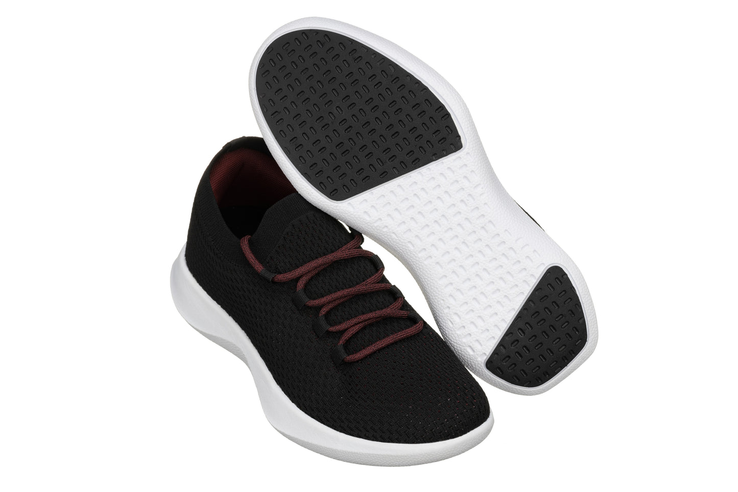 Elevator shoes height increase CALTO - Q085 - 2.4 Inches Taller (Black/Red) - Ultra Lightweight Sneakers