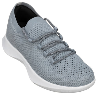 Elevator shoes height increase CALTO - Q086 - 2.4 Inches Taller (Grey/Black) - Ultra Lightweight Sneakers
