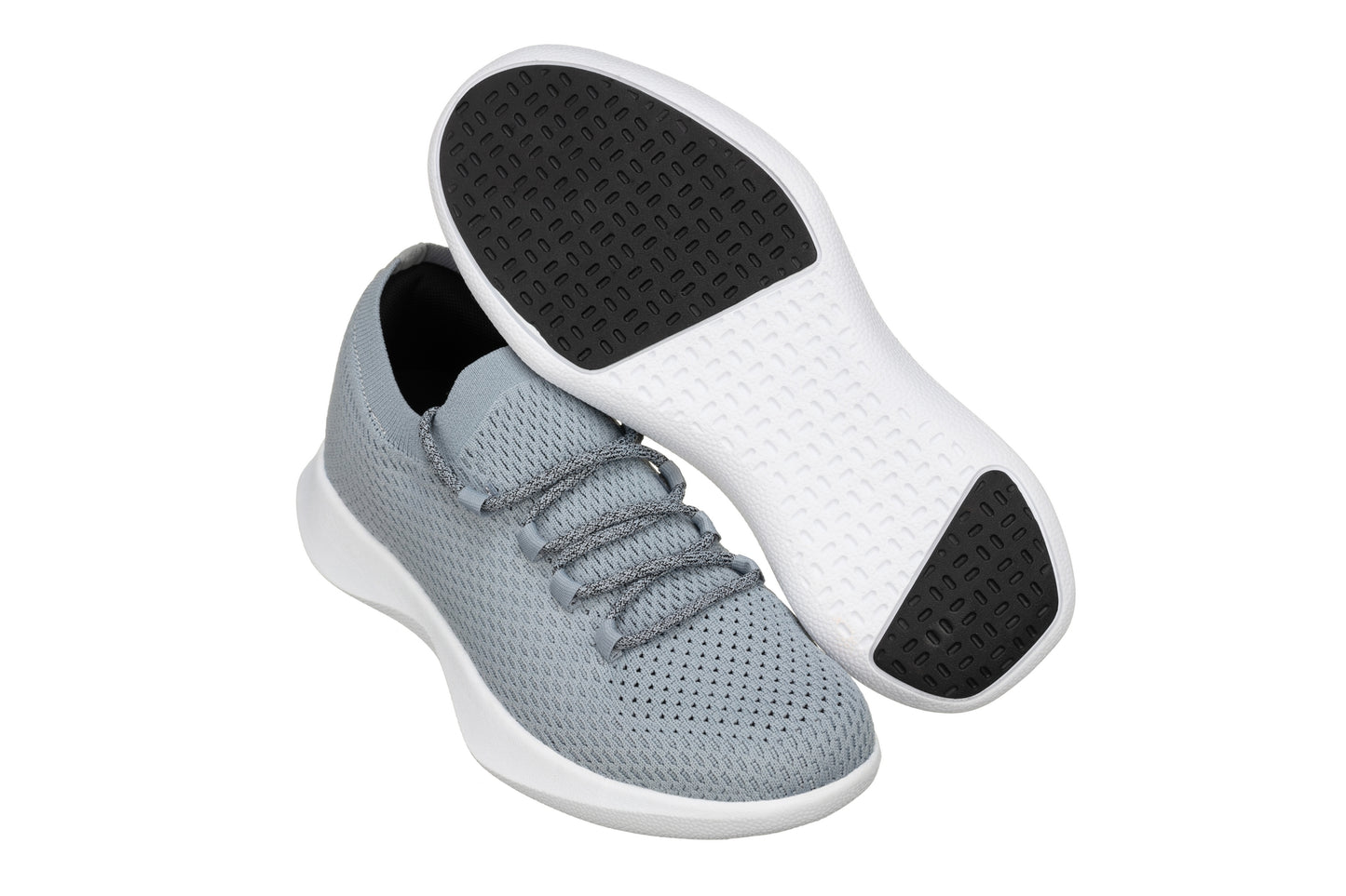 Elevator shoes height increase CALTO - Q086 - 2.4 Inches Taller (Grey/Black) - Ultra Lightweight Sneakers