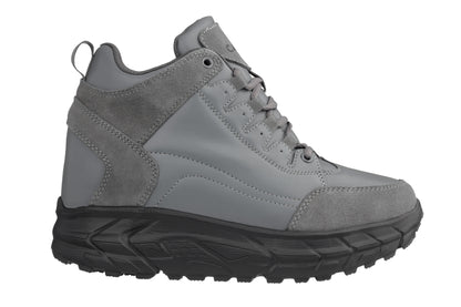 Elevator shoes height increase CALTO - S22799 - 4 Inches Taller (Grey) - Hiking Style Boots