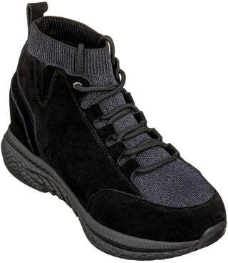 Elevator shoes height increase CALTO - S23201 - 3 Inches Taller (Black) - Sneakers