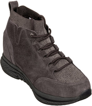 Elevator shoes height increase CALTO - S23203 - 3 Inches Taller (Dark Brown) - Sneakers