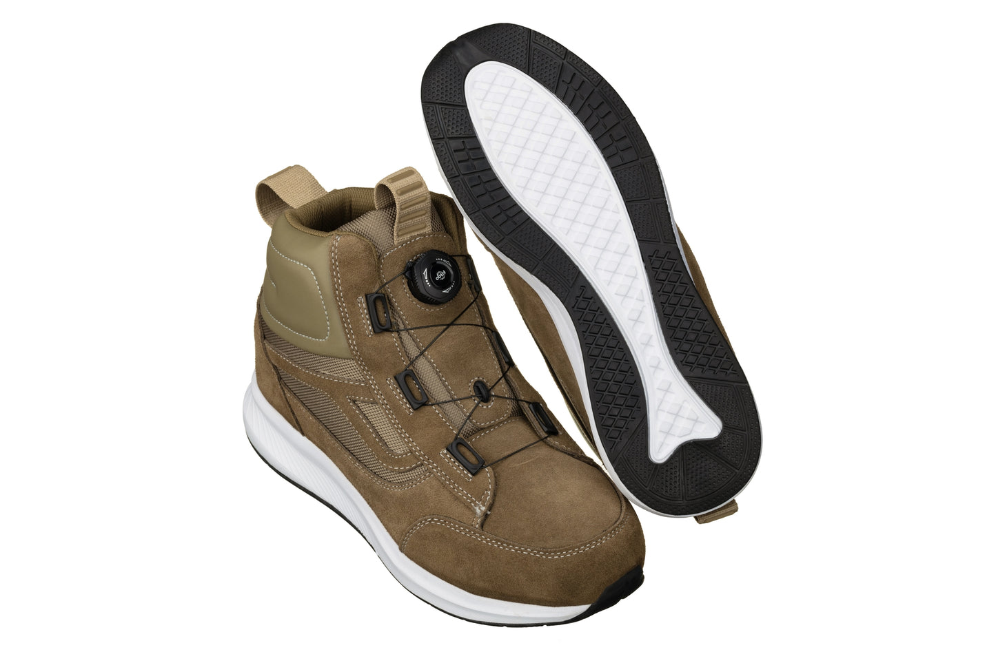 Elevator shoes height increase CALTO - S3222 - 3.2 Inches Taller (Khaki Brown) - Lightweight Sneakers