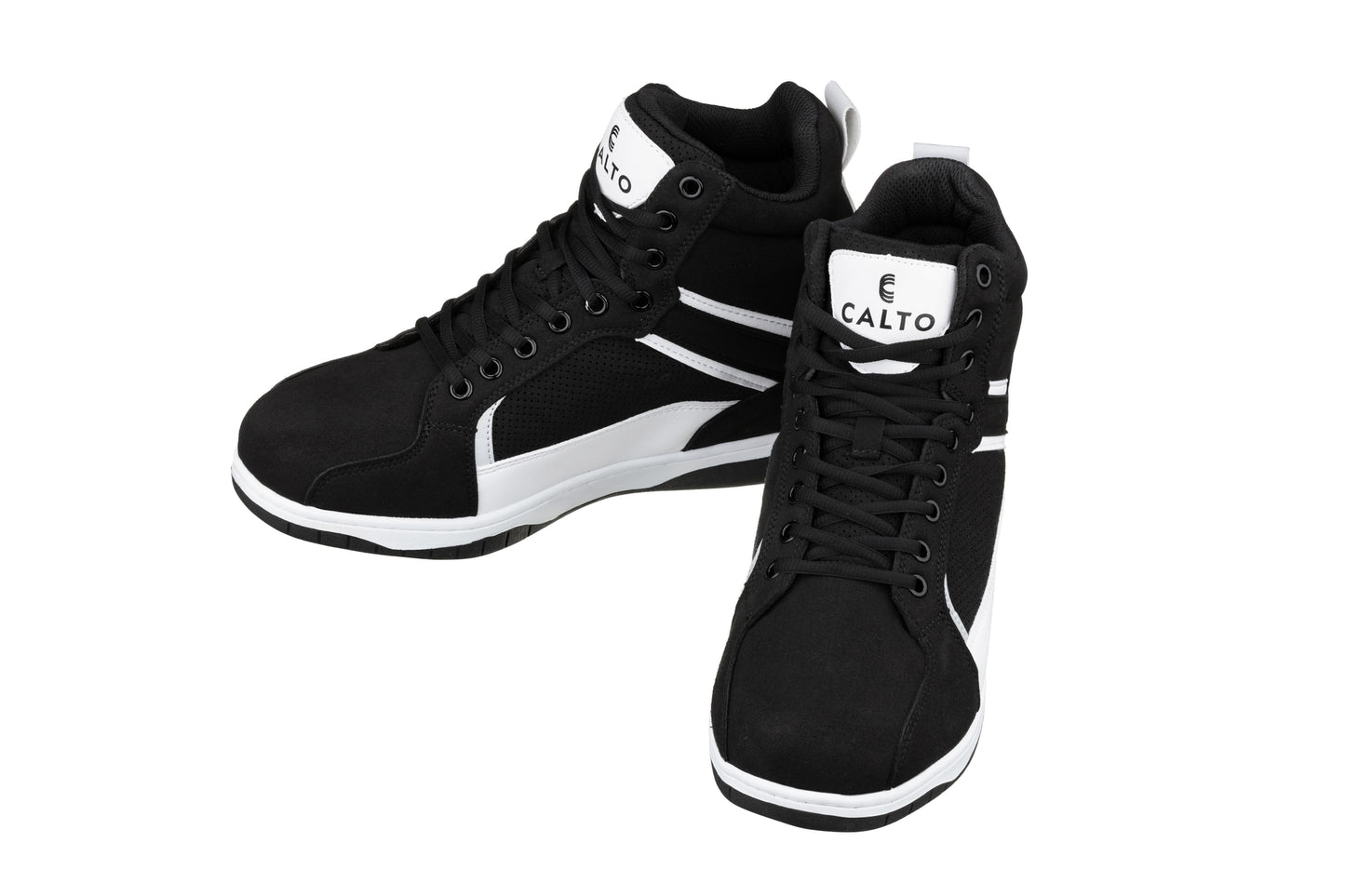 Elevator shoes height increase CALTO - S3720 - 3.2 Inches Taller (Black/White) - Sneakers