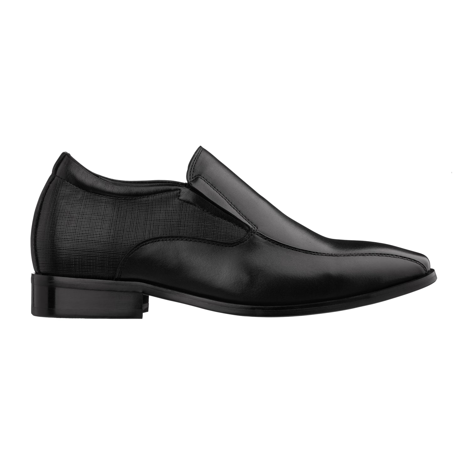 Elevator shoes height increase TOTO - Y6361 - 2.2 Inches Taller (Black) - Slip-On Dress Oxford