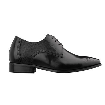 Elevator shoes height increase TOTO - Y6511 - 2.2 Inches Taller (Black) - Dress Oxford - Lightweight