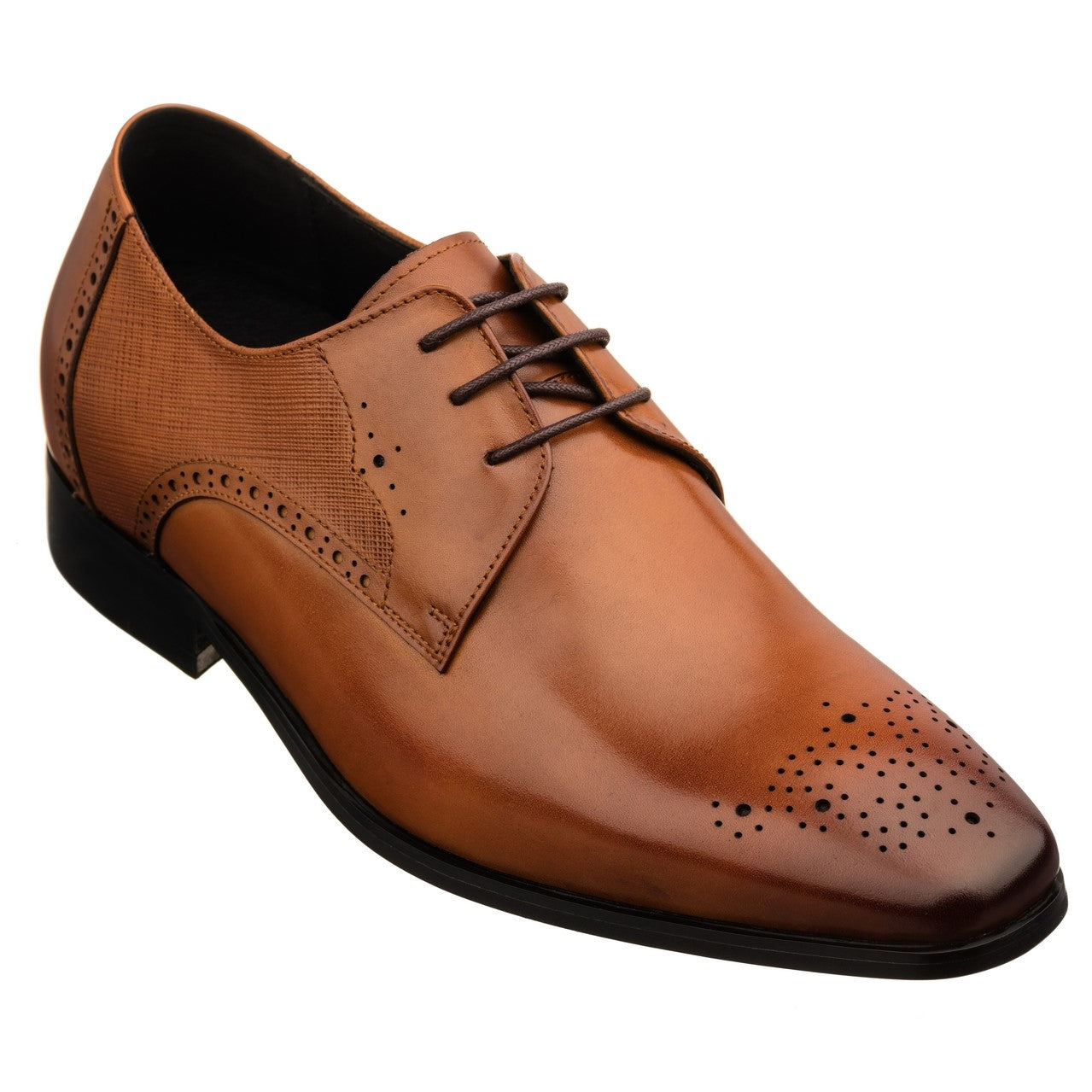 Elevator shoes height increase TOTO - Y6512 - 2.2 Inches Taller (Brown) - Dress Oxford - Lightweight
