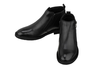 Elevator shoes height increase TOTO - YH7105 - 2.8 Inches Taller (Black) - Ankle Zip Boots - Lightweight