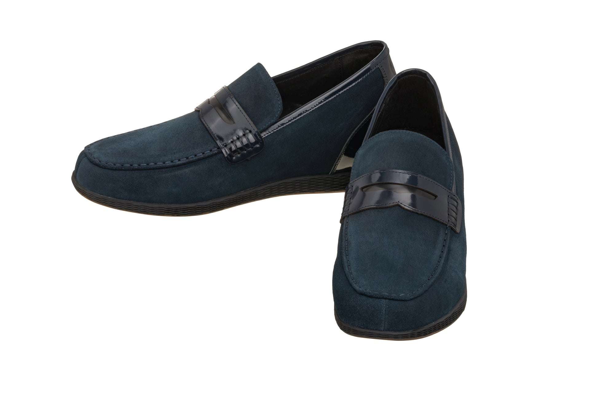 Elevator shoes height increase TOTO - K1094 - 2.6 Inches Blue Lightweight Penny Loafers