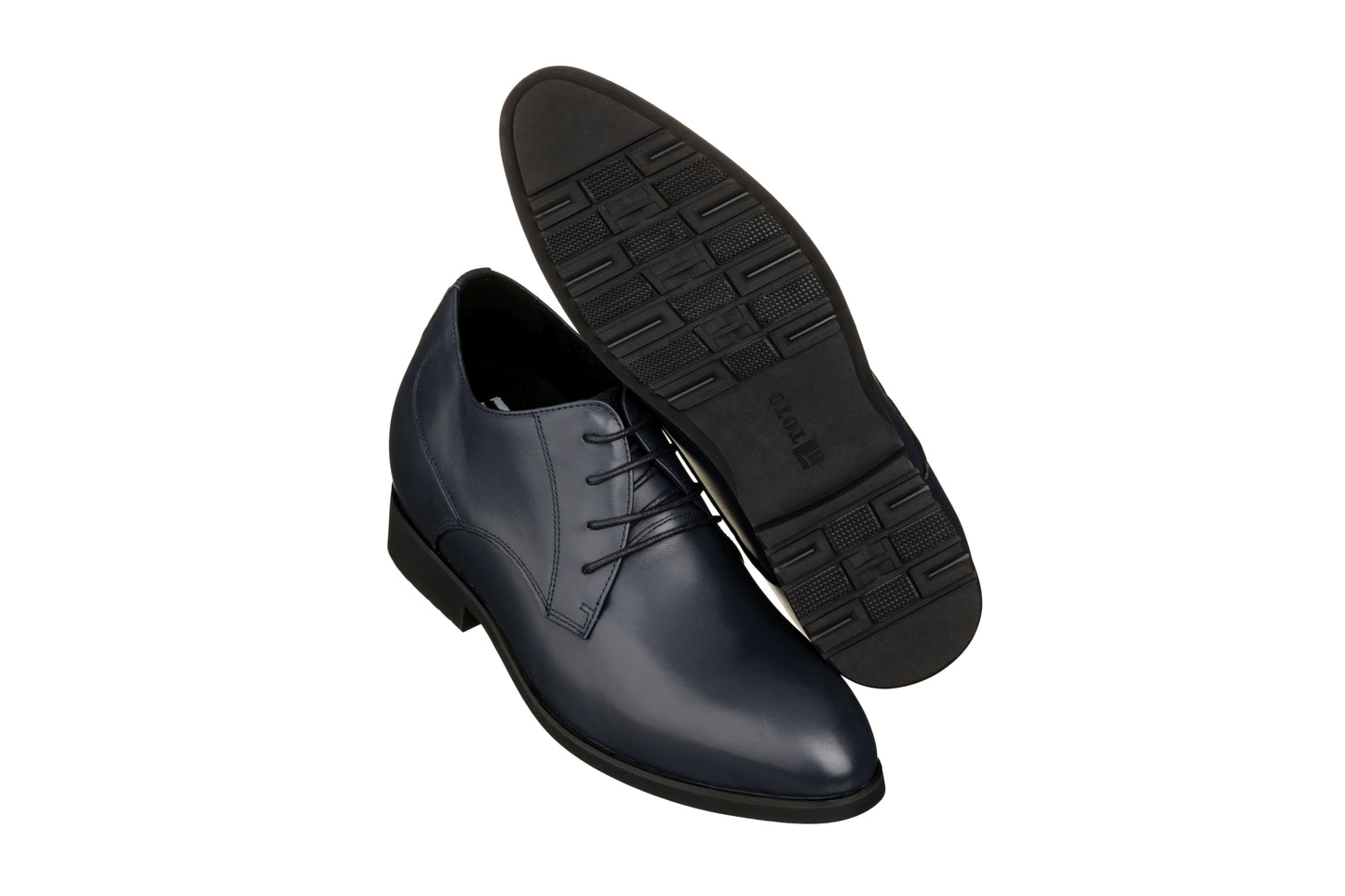 Elevator shoes height increase TOTO - K8008 - 3.6 Inches Taller (Slate Blue) - Dress Oxford