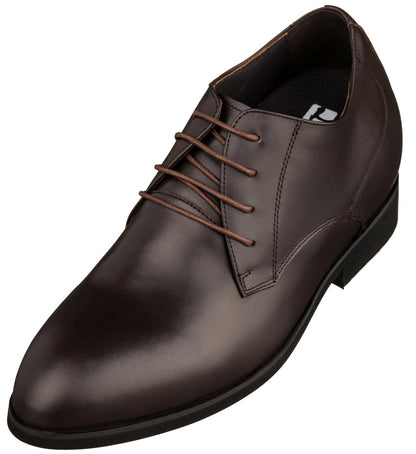 Elevator shoes height increase TOTO - K8009 - 3.6 Inches Taller (Coffee Brown) - Dress Oxford