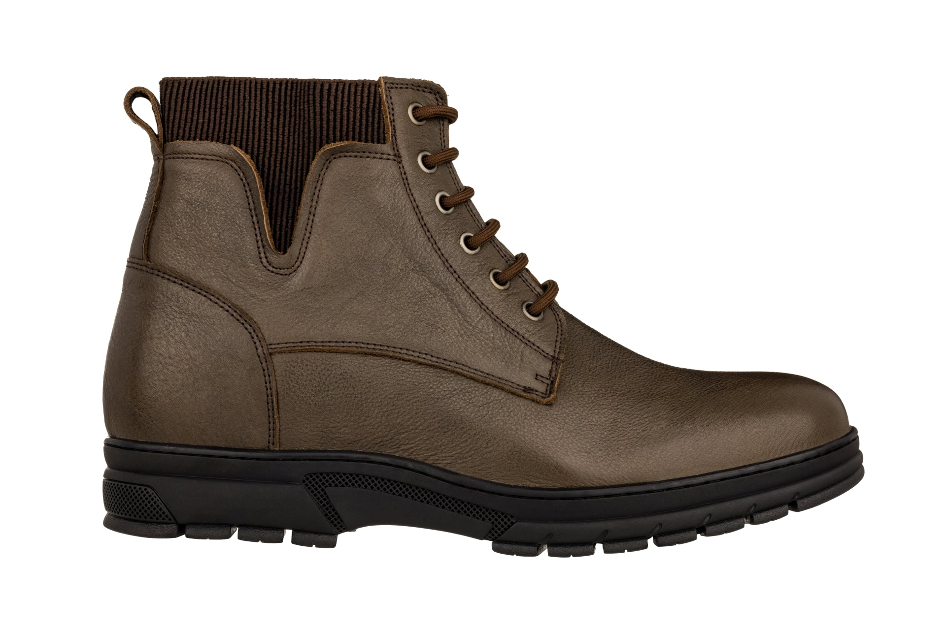 Elevator shoes height increase TOTO - K84016 - 2.8 Inches Taller (Chocolate Brown) - High Top Work Boots