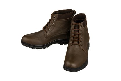 Elevator shoes height increase TOTO - K84016 - 2.8 Inches Taller (Chocolate Brown) - High Top Work Boots