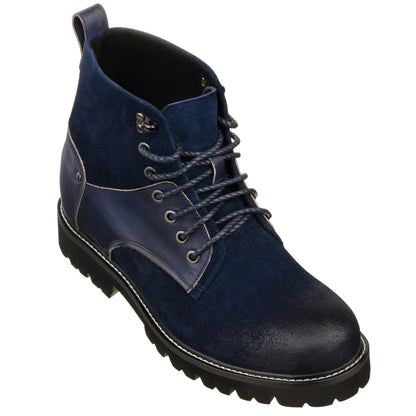 Elevator shoes height increase CALTO - K8704 - 3.6 Inches Taller (Dark Blue)
