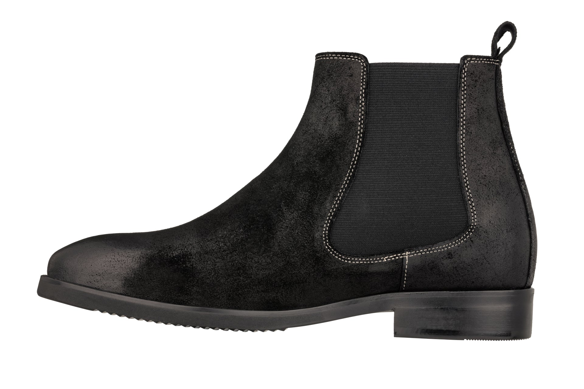 Elevator shoes height increase TOTO - K92081 - 3.0 Inches Taller (Nubuck Black) - Chelsea Ankle Boots