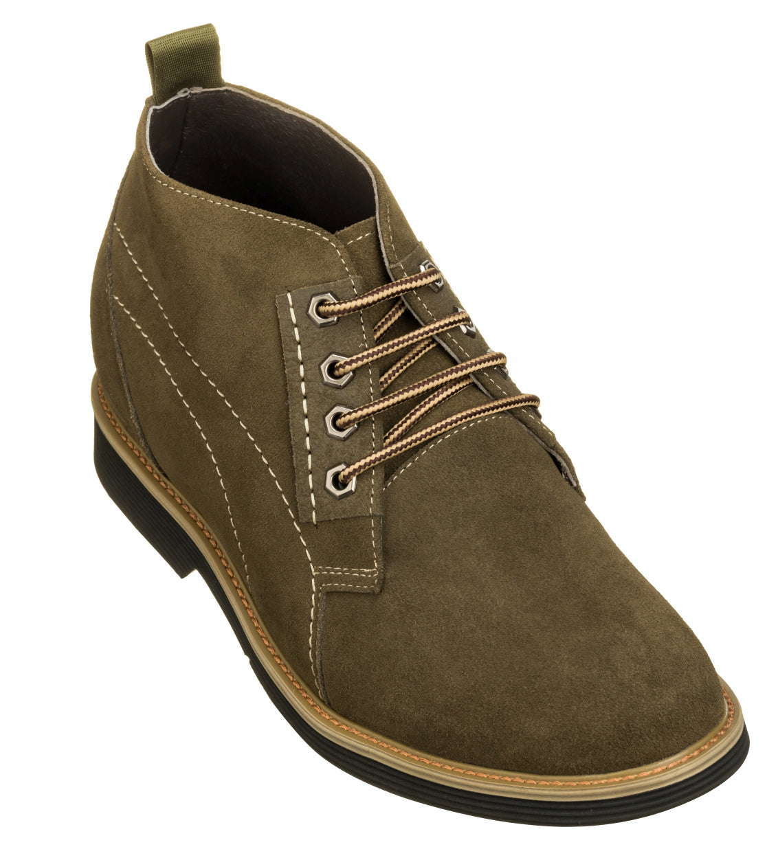 Elevator shoes height increase CALTO - K9912 - 3.2 Inches Taller (Olive)